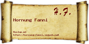Hornung Fanni névjegykártya